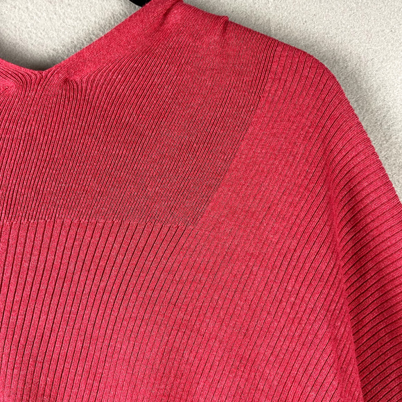 J Jill Cape Wrap Shawl Womens One Size Pink Cotton Blend Knit Colorful Casual - Picture 11 of 12